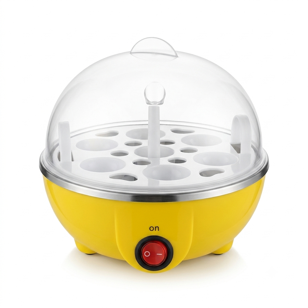 Hervidor de Huevos Eléctrico al Vapor - Capacidad para 7 Huevos (Color Amarillo)