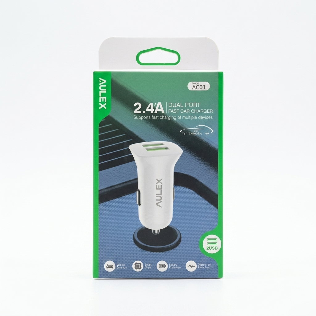 Cargador para Auto Doble Puerto USB AULEX AC01 - 2.4A