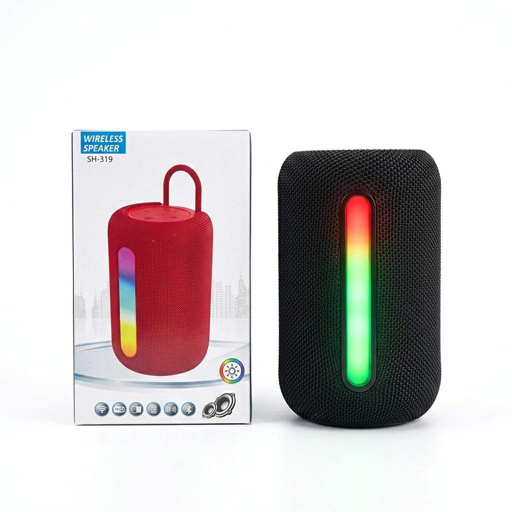 Parlante Inalámbrico Portátil SH-319 con Luces LED RGB y Asa de Transporte