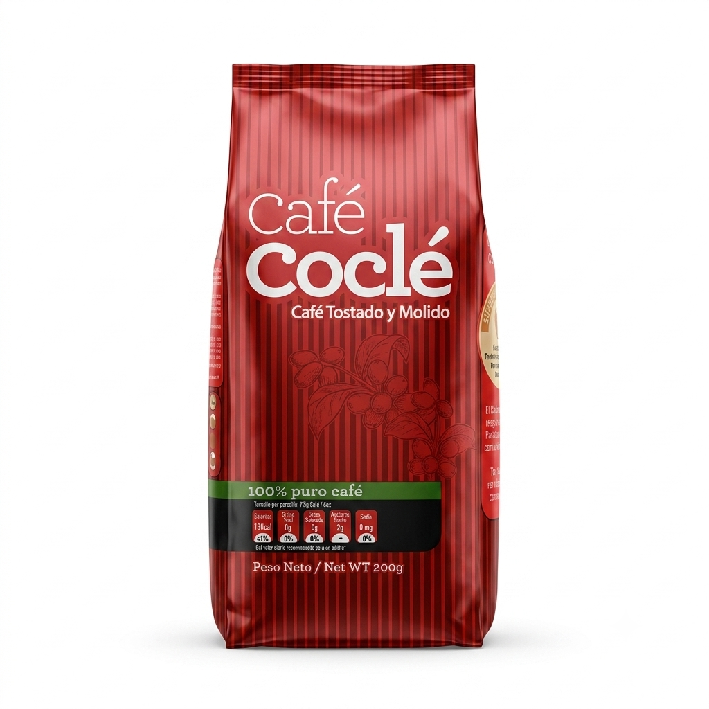 Café Coclé Café Tostado y Molido 200 g - 100% Puro Café