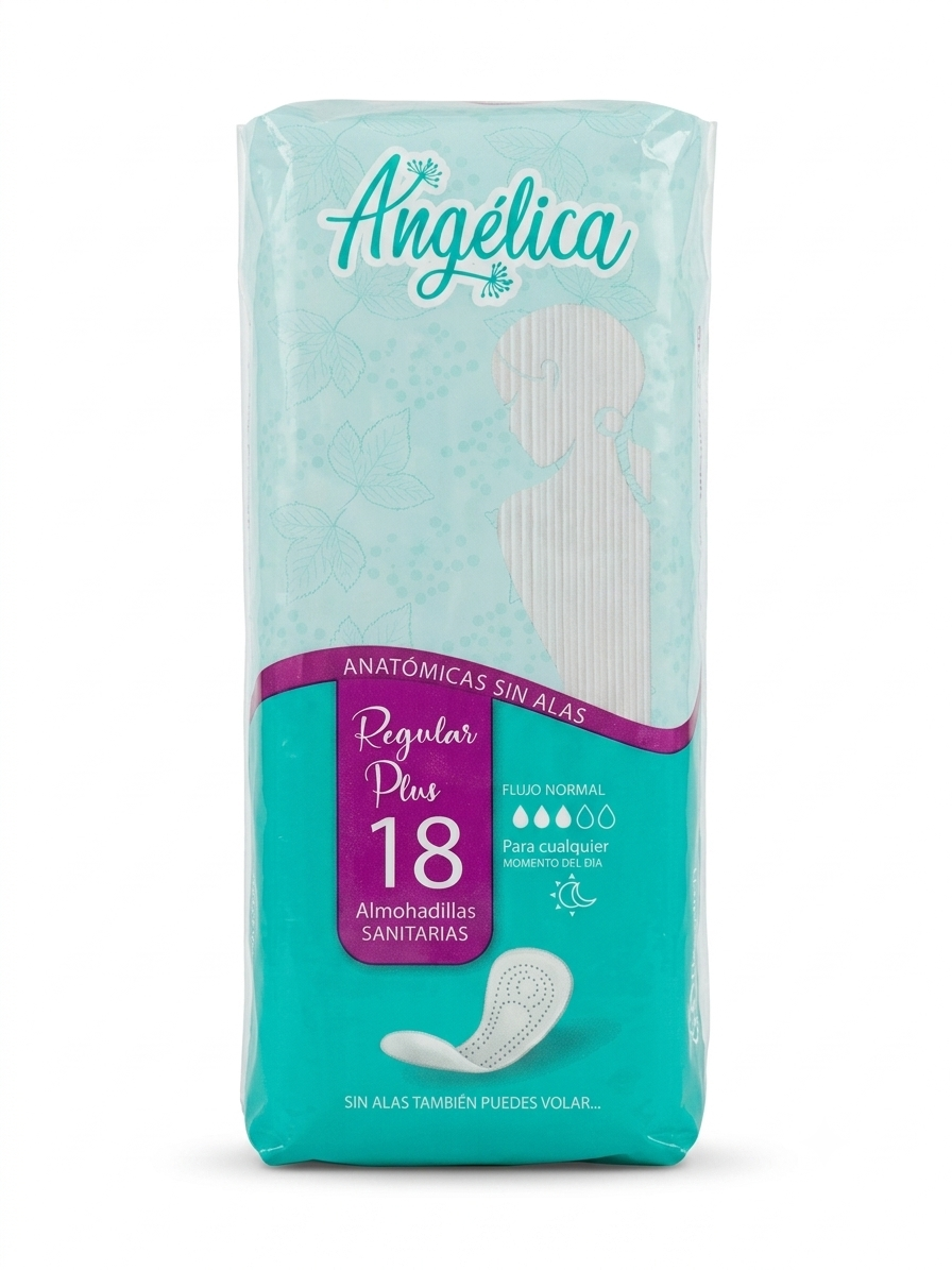 Almohadillas Sanitarias Angélica Regular Plus - 18 Unidades