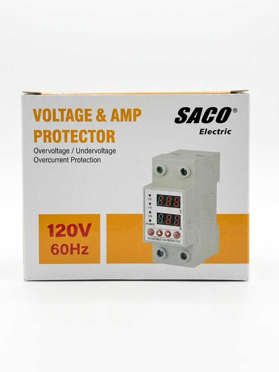 Protector Digital de Voltaje y Corriente SACO® Electric (120V / 60Hz)